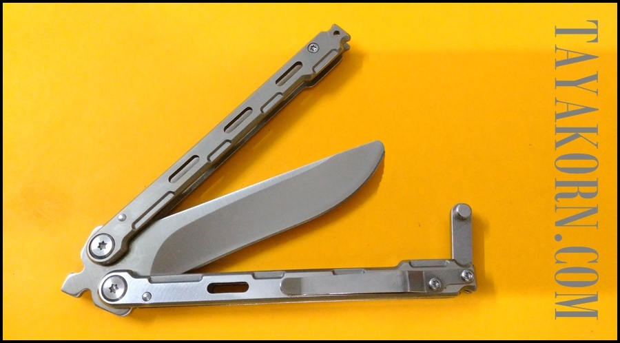 มีดซ้อมควง ไวท์มุรามะ White Murama Balisong Trainer Knife TKBS-WM778TR