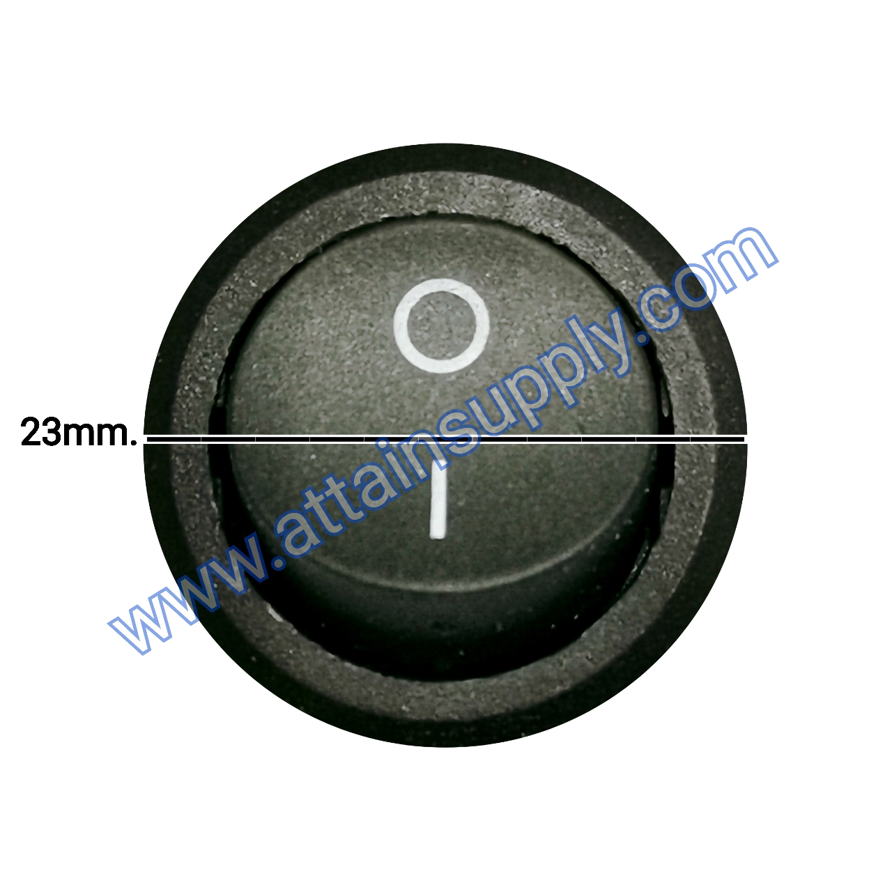 สวิทช์ IOกลม 4ขา ฐานเหลี่ยม/ไม่มีไฟ-สีดำ