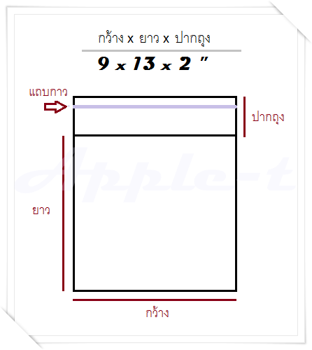 ถุงแก้ว - 9 x 13 x 2 " ,500g