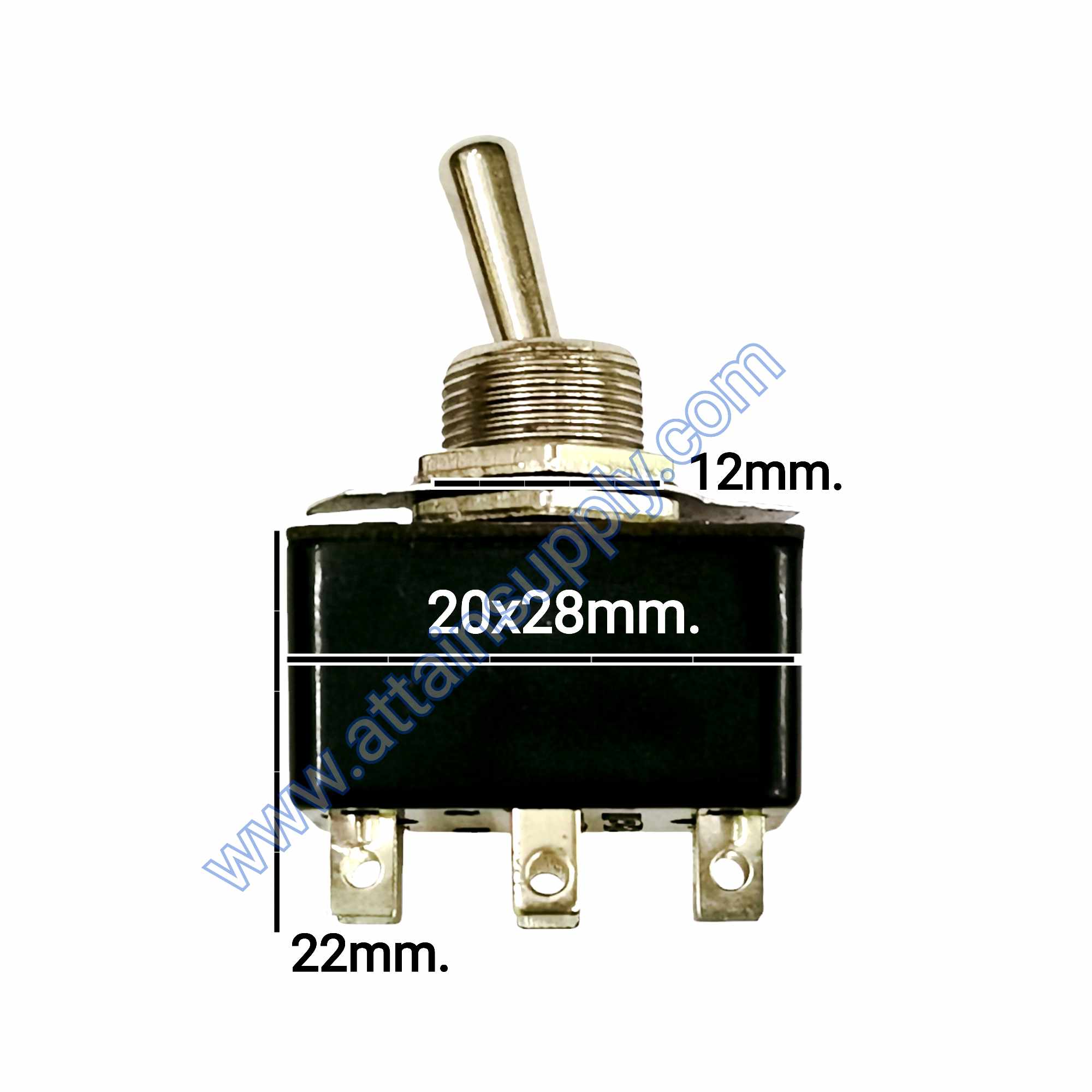 สวิทช์โยก ON-OFF 6ขา-แบบบัดกรี/สีดำ