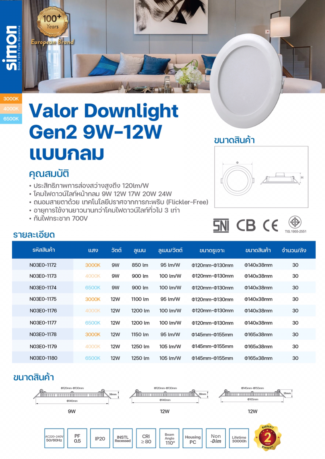 LED Downlight R125 (GEN 2) 9W
