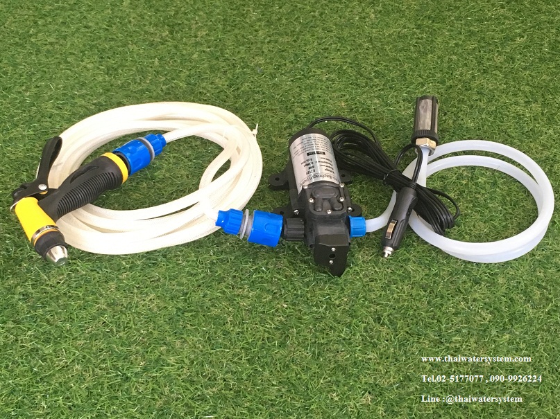 ชุดปั๊มล้างรถ 12V แรงดัน 9 บาร์ ( ที่จุดบุหรี่ )