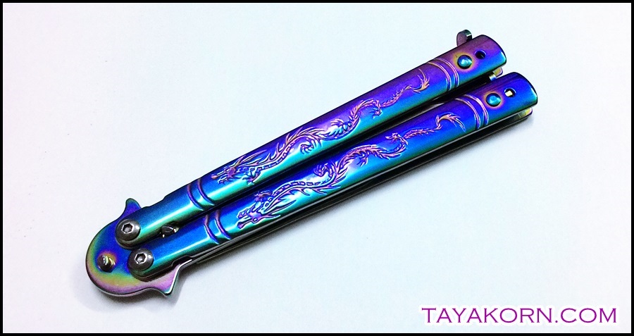 มีดควง บาลีซองเรนโบว์ดราก้อน Rainbow Dragon Balisong TKBS-DG7