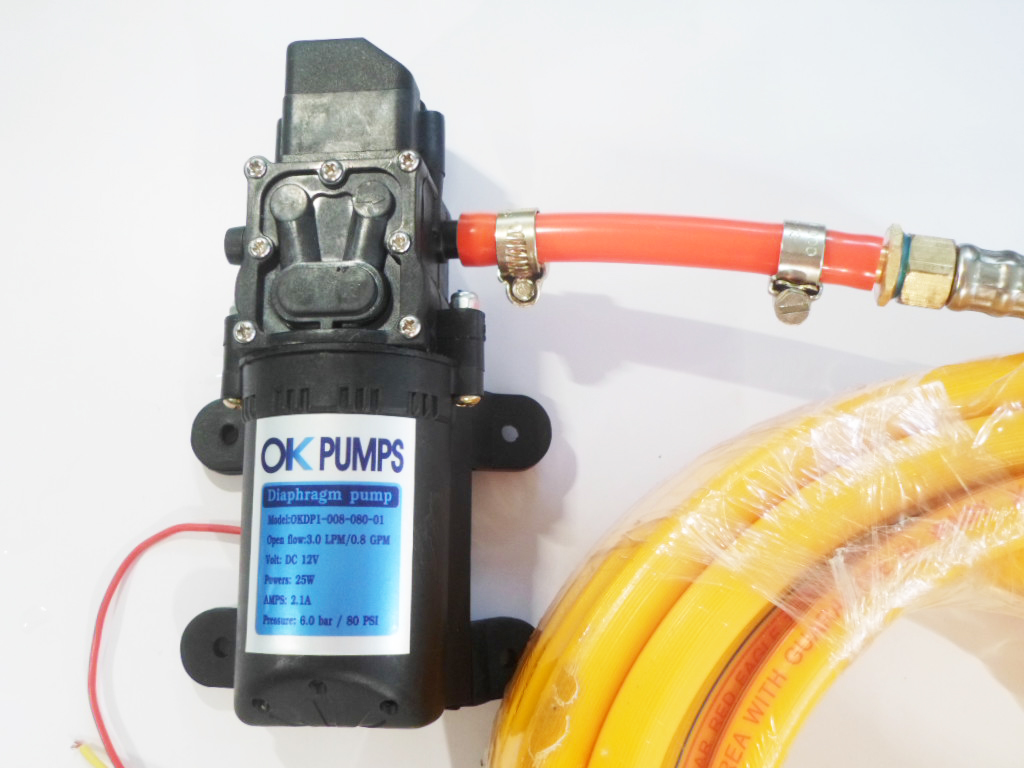 ปั๊มน้ำ DC 12V รุ่น OK- 01 ( 6 บาร์ ) ( ปั๊มพ่นยา )