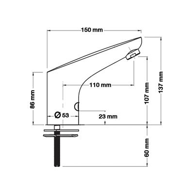 ก๊อกอ่างล้างหน้าน้ำเย็นอัตโนมัติ HAFELE รุ่น 495.61.186 โครเมียม