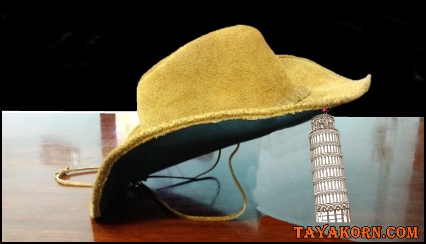 หมวกคาวบอยหนังกวางแท้ประกบหนังวัวกลับ