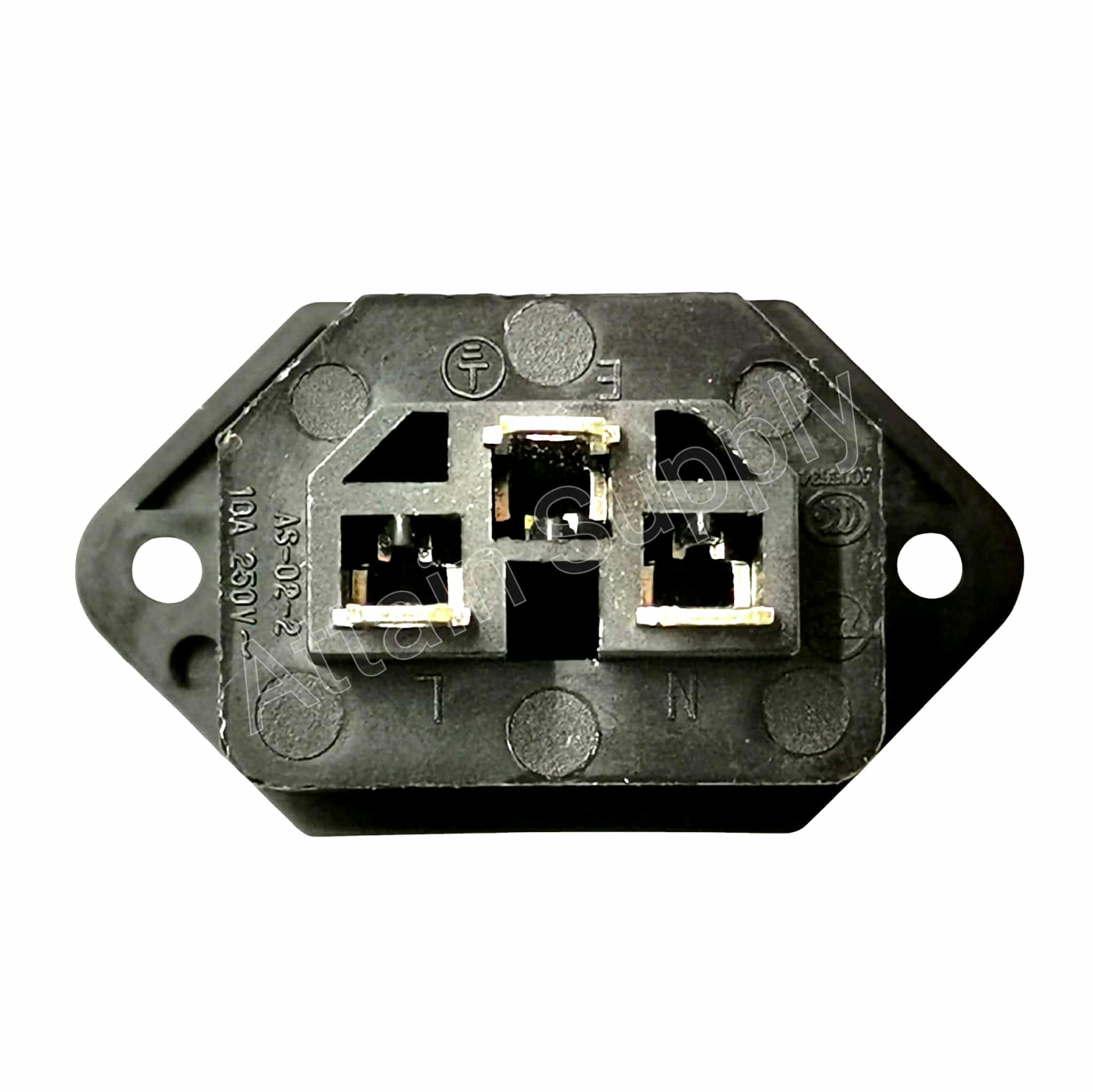 เต้ารับAC-3ขาเมีย ติดแท่น ขอบยึดน็อต