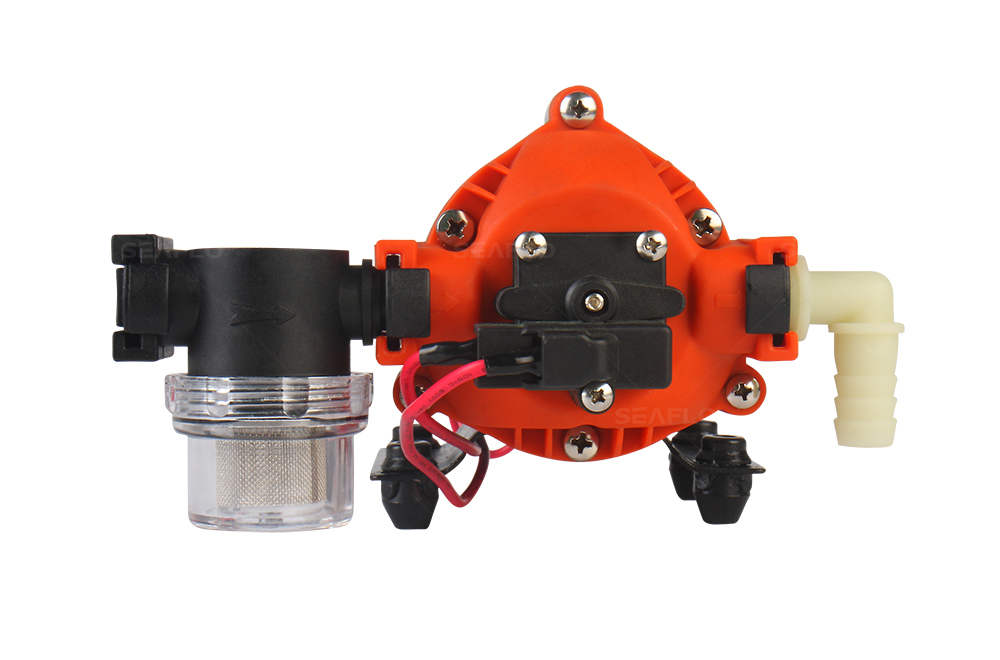 ปั๊มน้ำ DC24V รุ่น SEAFLO-35 แรงดัน 11 บาร์ ( มีเทอร์โมสตัด ร้อนจะตัดออโต้ )
