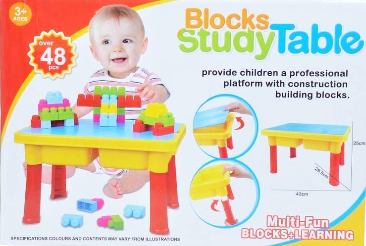 ตัวต่อของเด็ก Block Study Table เป็นโต๊ะกิจกรรมได้