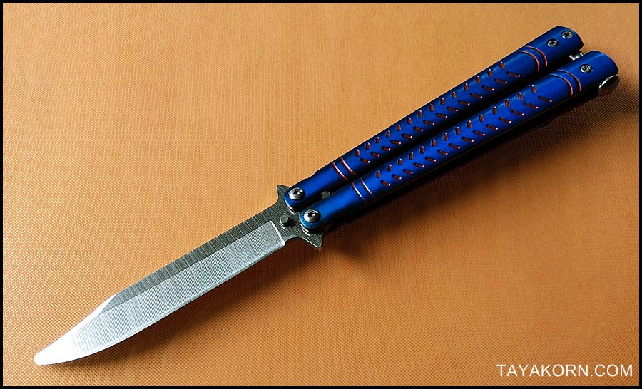 มีดซ้อมควง บาลีซองบลูมิชิลิน Blue Mishilin Balisong Trainer TKBS-BTZ1TR