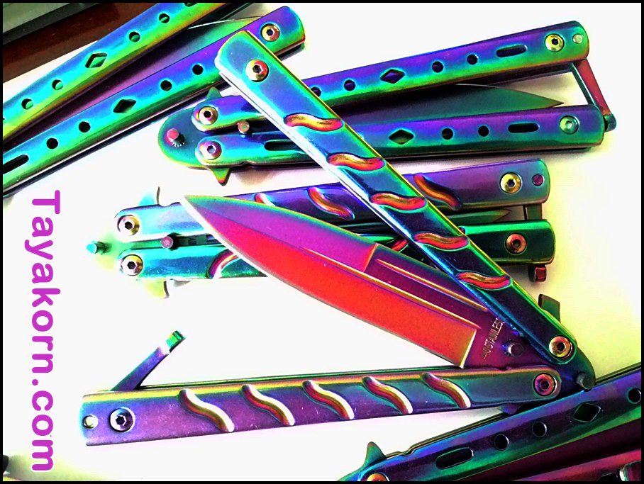 มีดBalisong TKBS 009X The Robocop Rainbow