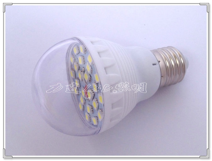หลอดไฟ LED 5W 12-24V ขั้ว E27 สีขาว ( OEM )