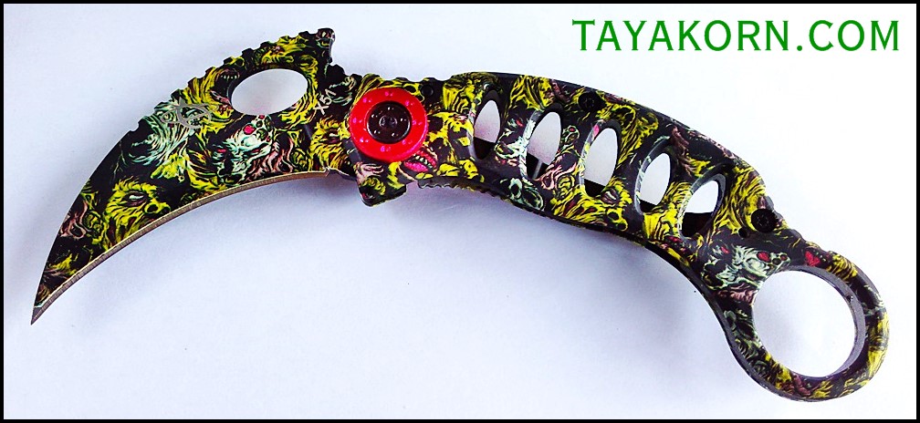 มีดคารัมบิตทีเร็กซ์ไดนาซอร์ T-Rex Dinosaur Karambit Knife