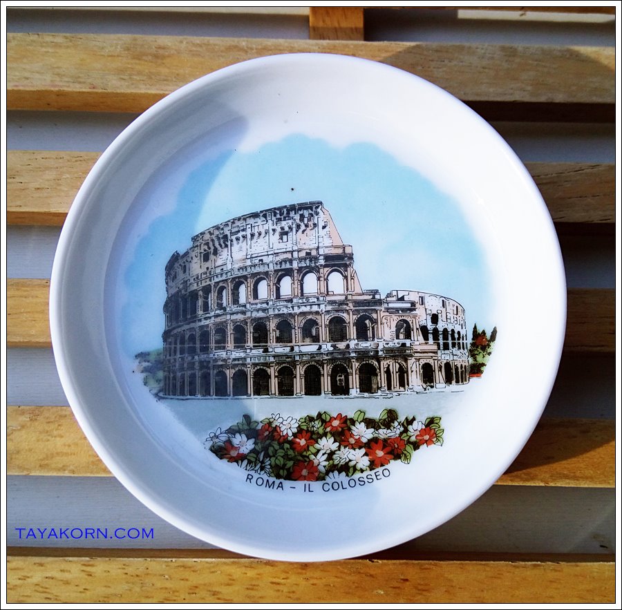 จานรองแก้วน้ำวินเทจ Vintage glass plate Tyle B made in Italy