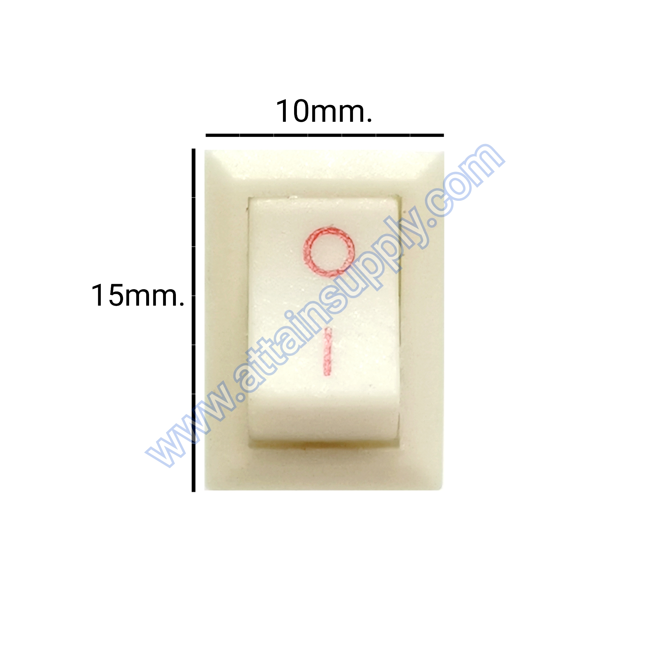 สวิทช์ IOเหลี่ยมจิ๋ว 2ขา/ไม่มีไฟ-สีขาว(IOแดง)