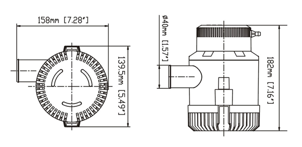 ปั๊ม DC 12V 3500 GPH + Float Switch