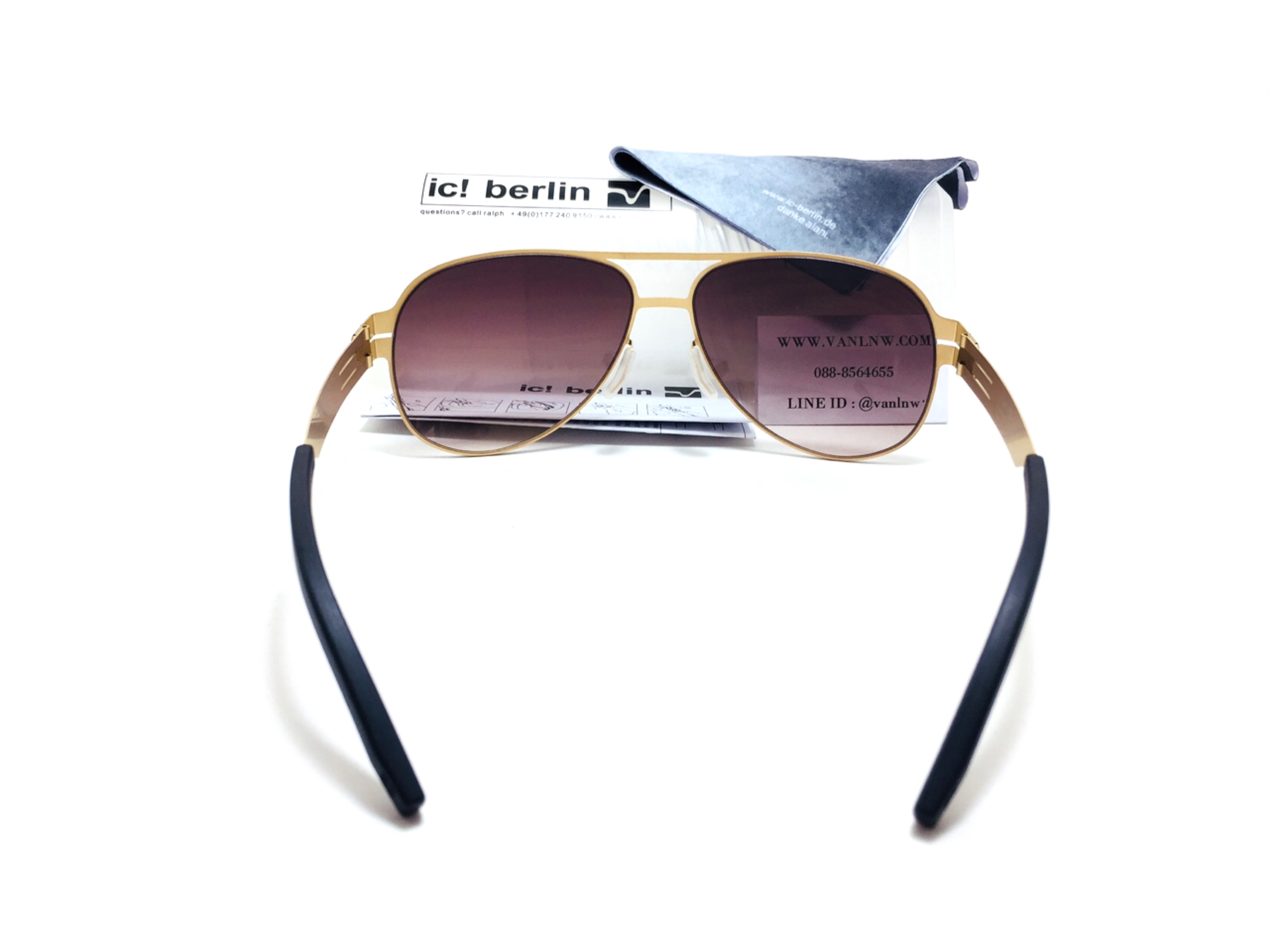 แว่นกันแดด ic berlin model M0132 raf s. sun gold 61-14 <ทอง>