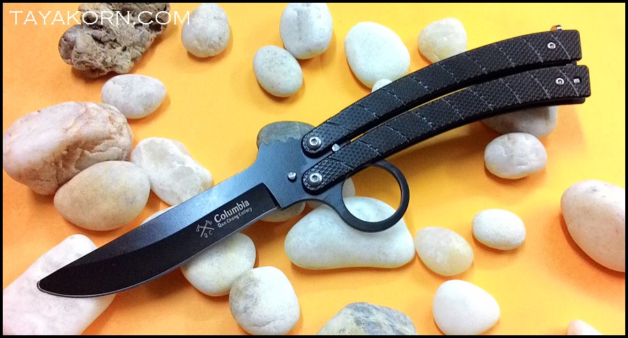 มีดซ้อมควง แบล็คค็อปบร้าบาลิซอง Black Cobra Balisong Knife Trainer TKBS-CB8TR