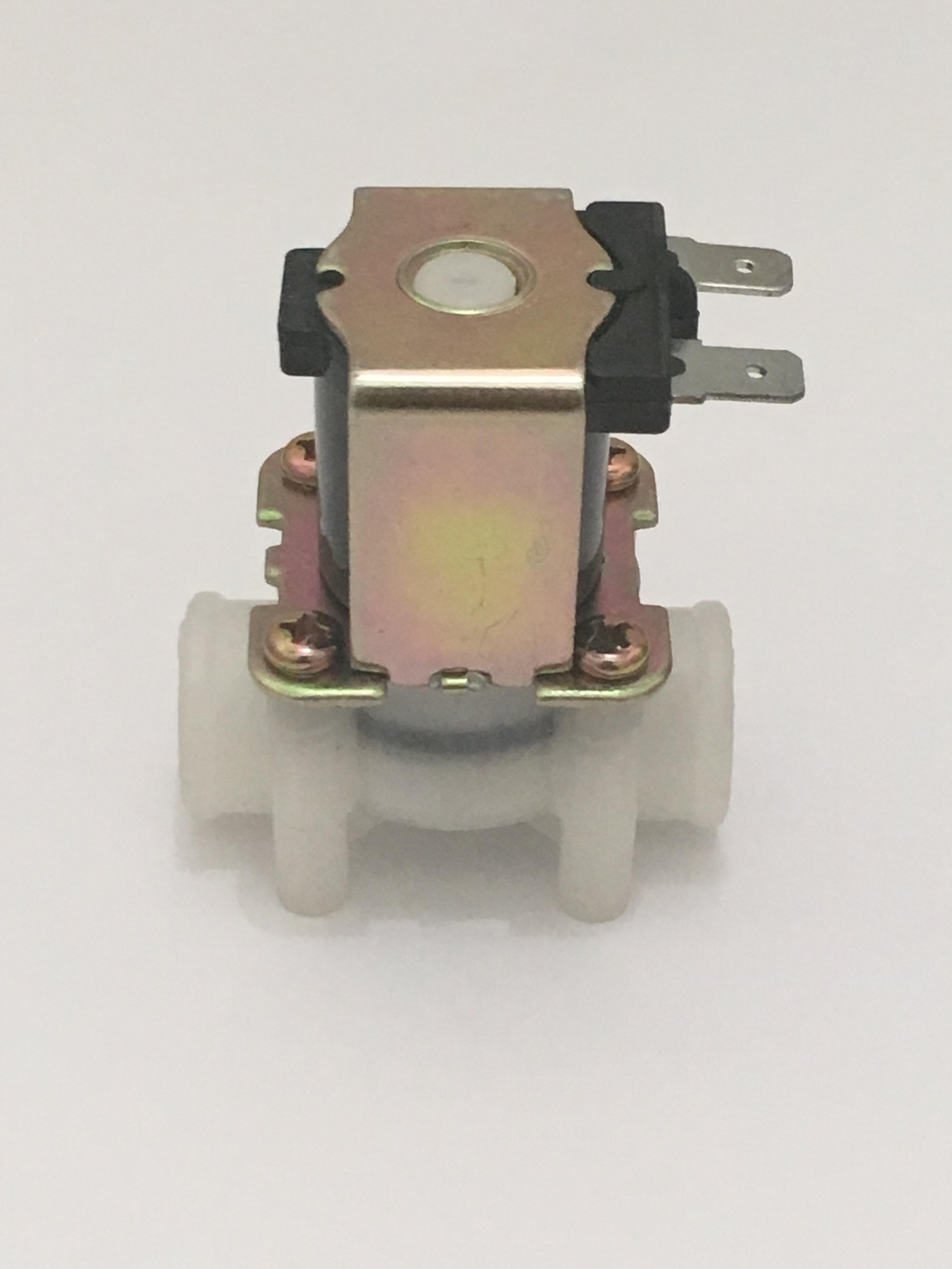 โซลินอยด์วาล์ว วาล์วไฟฟ้า วาวล์น้ำ วาล์วลม วาล์วพลาสติก N/C 24V DC 1/4" ( 2 หุน ) เกลียวใน แบบเสียบปลั๊ก