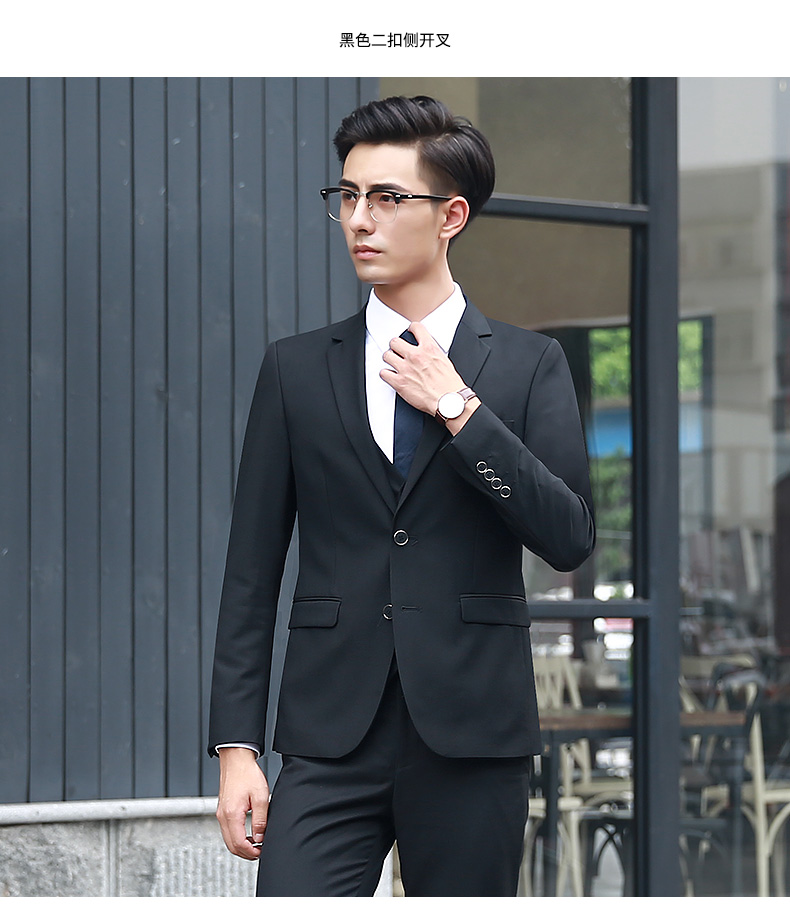 สูทพรีเมี่ยม (เฉพาะเสื้อสูท) สีดำ กระดุม2เม็ด ผ้าวูลผสมคอตตอน