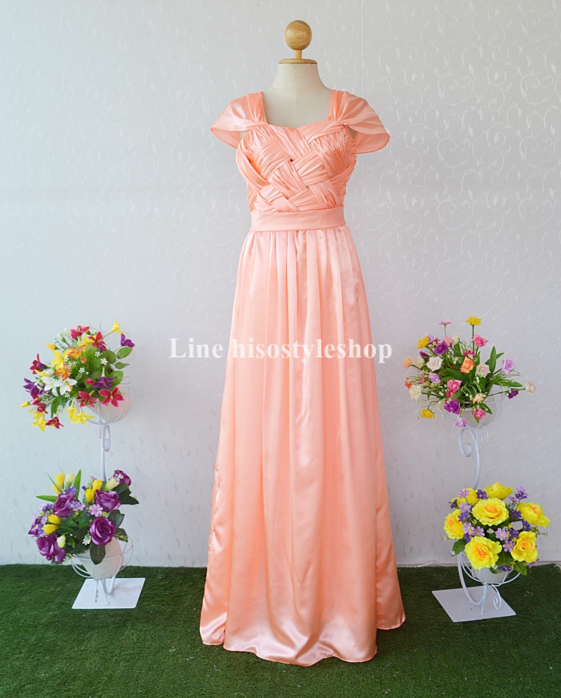 พร้อมส่ง Size L ชุดราตรียาว ผ้าซาติน ซิปหลัง รุ่นนี้สามารถใส่ได้ถึง 7 แบบเลยค่ะ