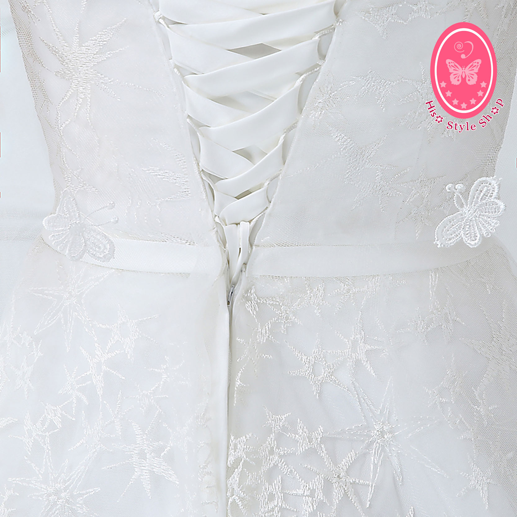 ชุดราตรีสั้น แขนกุด สีขาว พร้อมส่ง M งานร้อยหลัง