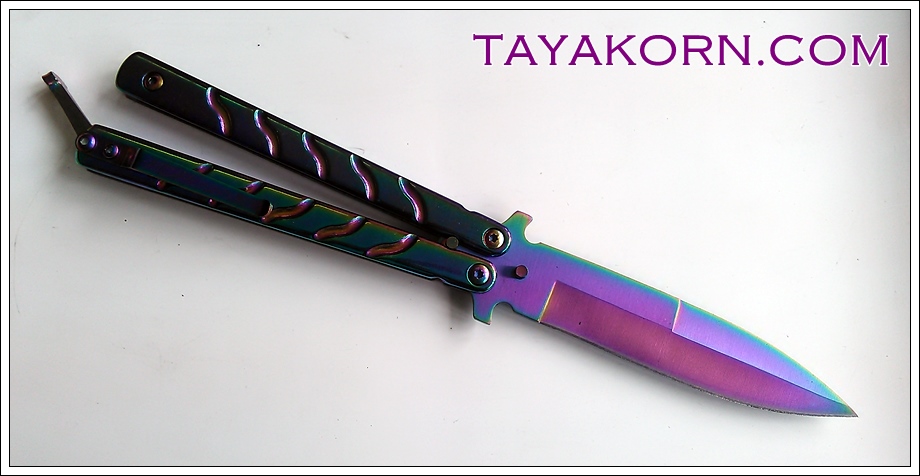 มีดBalisong TKBS 009X The Robocop Rainbow