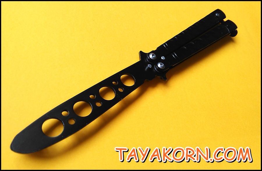 มีดซ้อมควง บาลีซองแบลคธันเดอร์ Black Thunder Balisong trainer Knfie