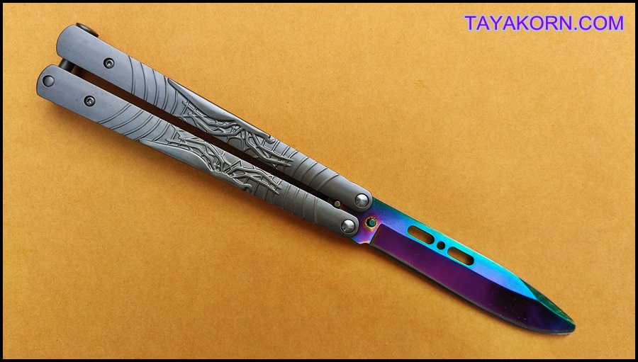 มีดซ้อมควง บาลีซองซิลเวอร์สไปเดอร์ Silver Spider Balisong Trainer TKBS-BT4TR