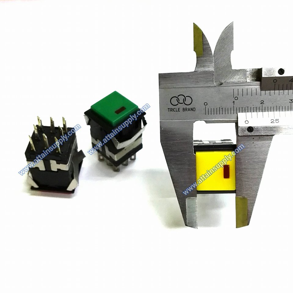 สวิทช์กดติด-ปล่อยดับ 220V/8ขาเหลี่ยมมีไฟ*หลอดไฟค่า 3V./สีแดง