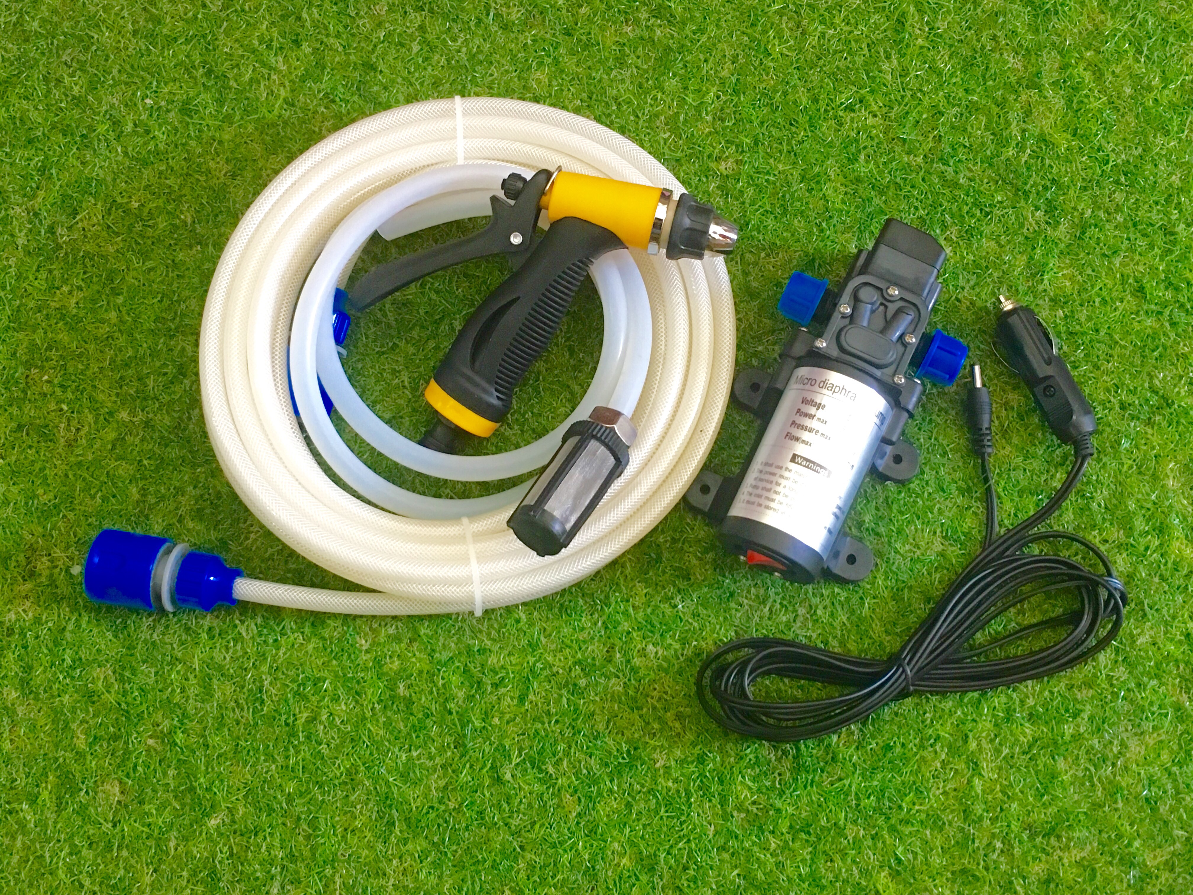 ชุดปั๊มล้างรถ 12V แรงดัน 9 บาร์ ( ที่จุดบุหรี่ )