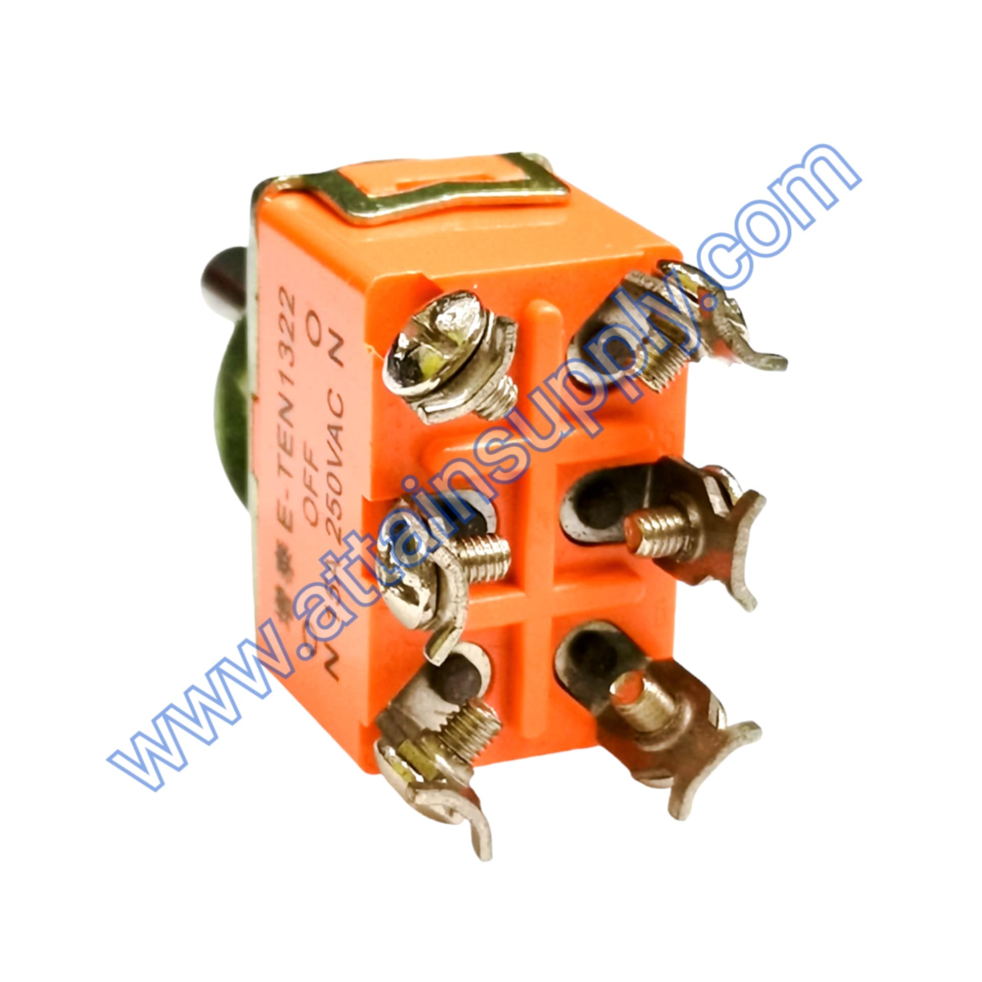 สวิทช์โยก ON-OFF-ON 6ขา-แบบขันน็อต/สีส้ม E-TEN