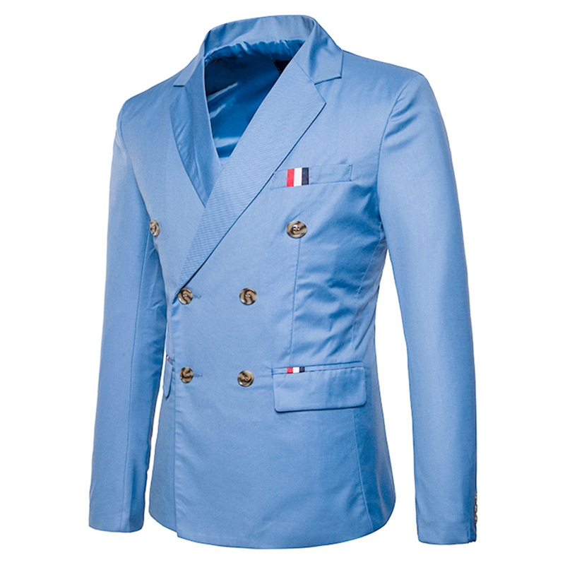 เสื้อสูทไซด์ใหญ่ รุ่น6กระดุม สีฟ้า เอว38