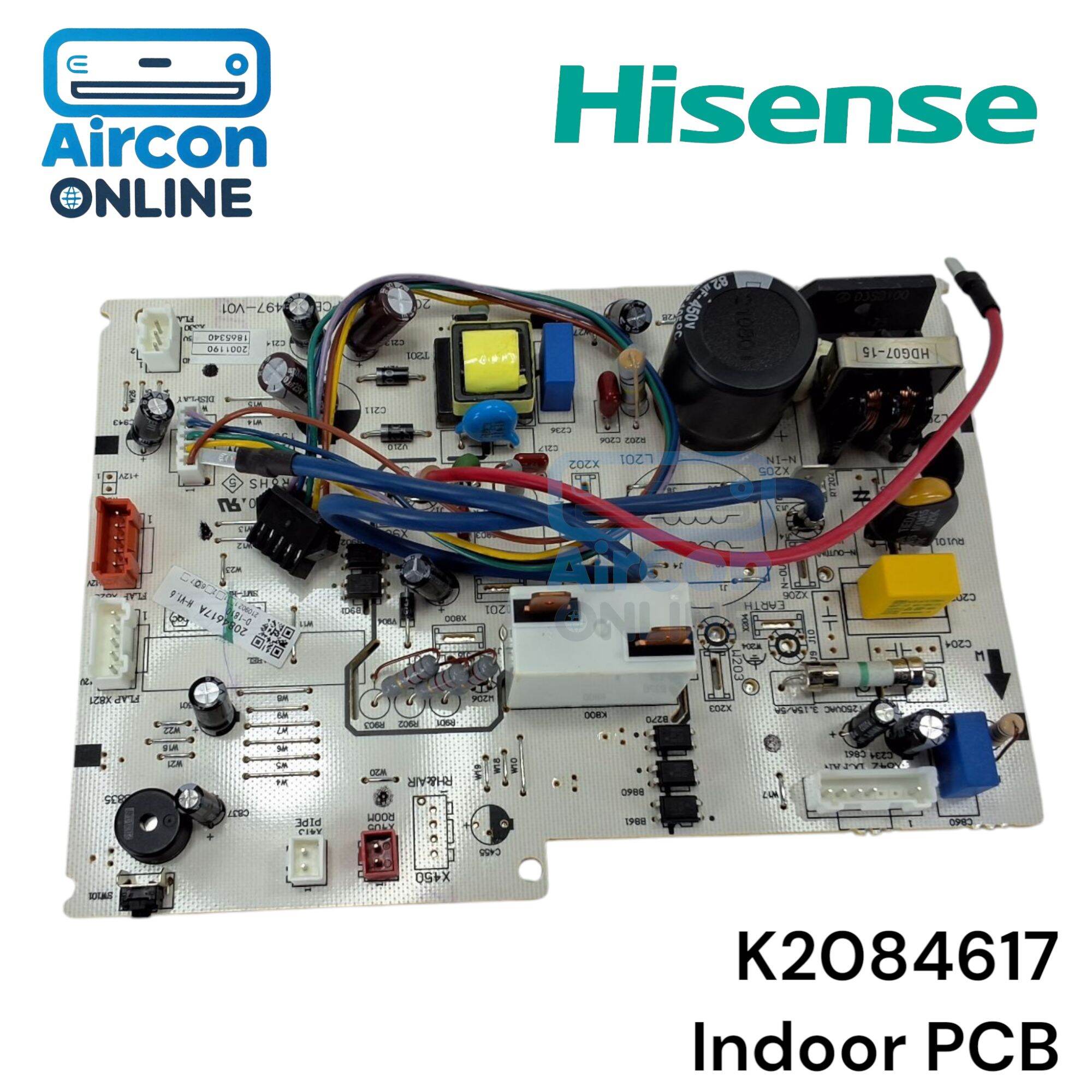 Indoor PCB แอร์ HISENSE รุ่น AS-18TR4RMATU01 รหัส K2084617 ของแท้ ใหม่ มือ 1