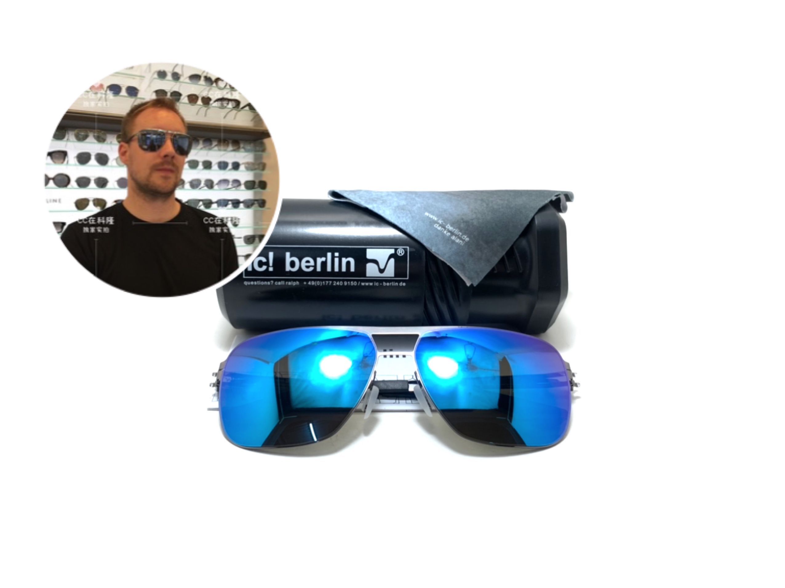 แว่นกันแดด ic berlin Marcel E.gun 60-15 <ปรอทน้ำเงิน>