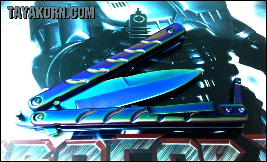 มีดBalisong TKBS 009X The Robocop Rainbow