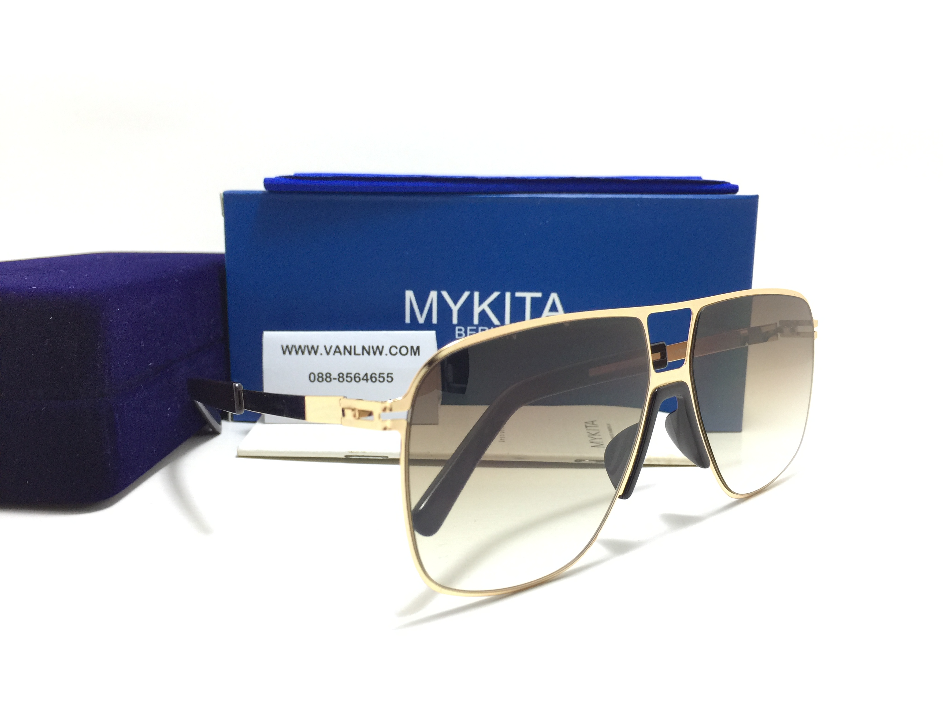 แว่นกันแดด MYKITA OAK MH2 gold/ ebony brown frame <ทอง>