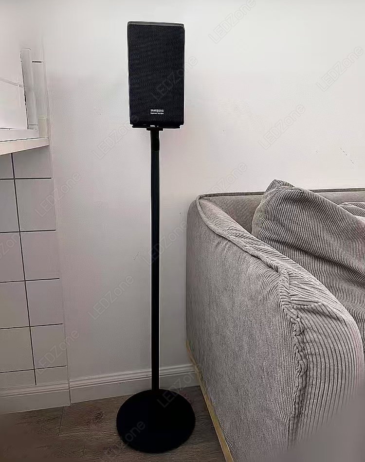 [ราคาต่อคู่] ขาตั้งลำโพงเซอร์ราวด์ เสาวงรีแบน สูง 89cm ถาดเหลี่ยม สำหรับลำโพง Samsung 990D / Sony ขาตั้งรุ่น SLZ-90