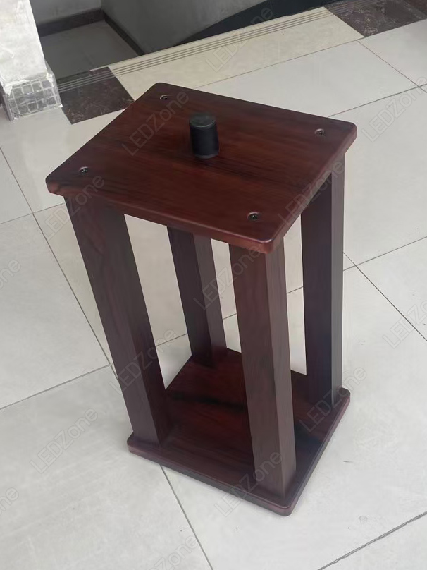 ขาตั้งลำโพงลายไม้ ไม้ MDF รุ่นเสาตัน ฐานใหญ่พิเศษ 28*33cm 60-70 cm ตัวรองปรับระดับ + แกนล็อคลำโพง