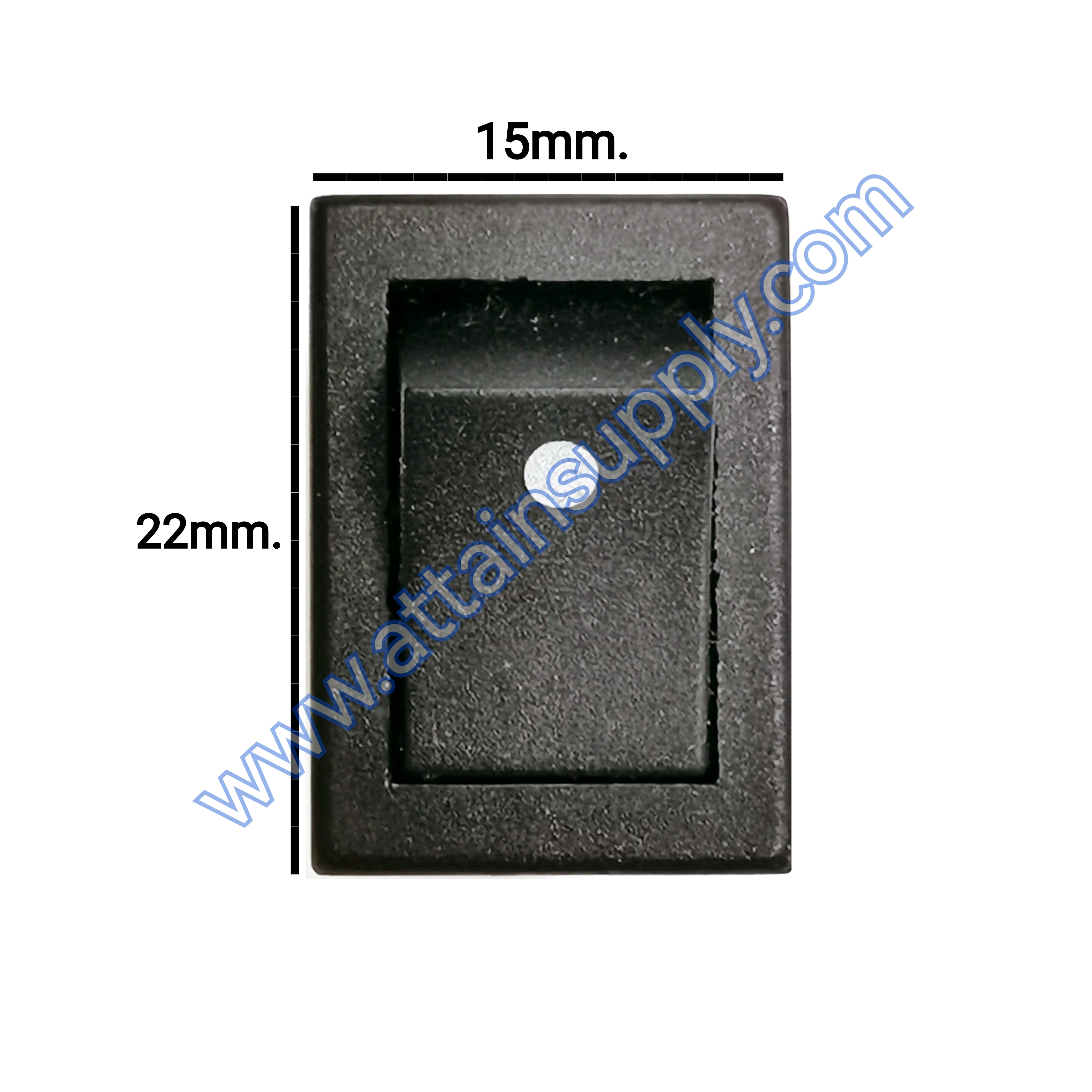 สวิทช์เหลี่ยมเล็กจุดขาว**รุ่นเด้งกลับ 2ขา/ไม่มีไฟ-สีดำ