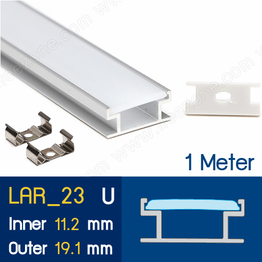 ราคาต่อ 1 เส้น ยาว 1 เมตร รางฝังพื้น U + ฝาอะคริลิค รางไฟ Aluminium Profile รางอลูมิเนียม ใช้กับไฟเส้น LED รางไฟเส้น rail led track โพรไฟล์