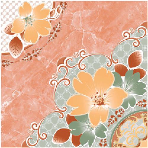 Sosuco กระเบื้องปูพื้น ผิวมัน ลายจามจุรี-ส้ม 40*40
