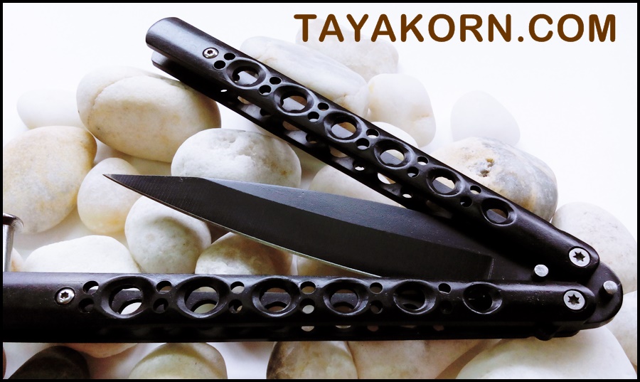 มีดควง บาลีซองลองแบล็คไอซ์แลนด์ Long Black Iceland Balisong knife