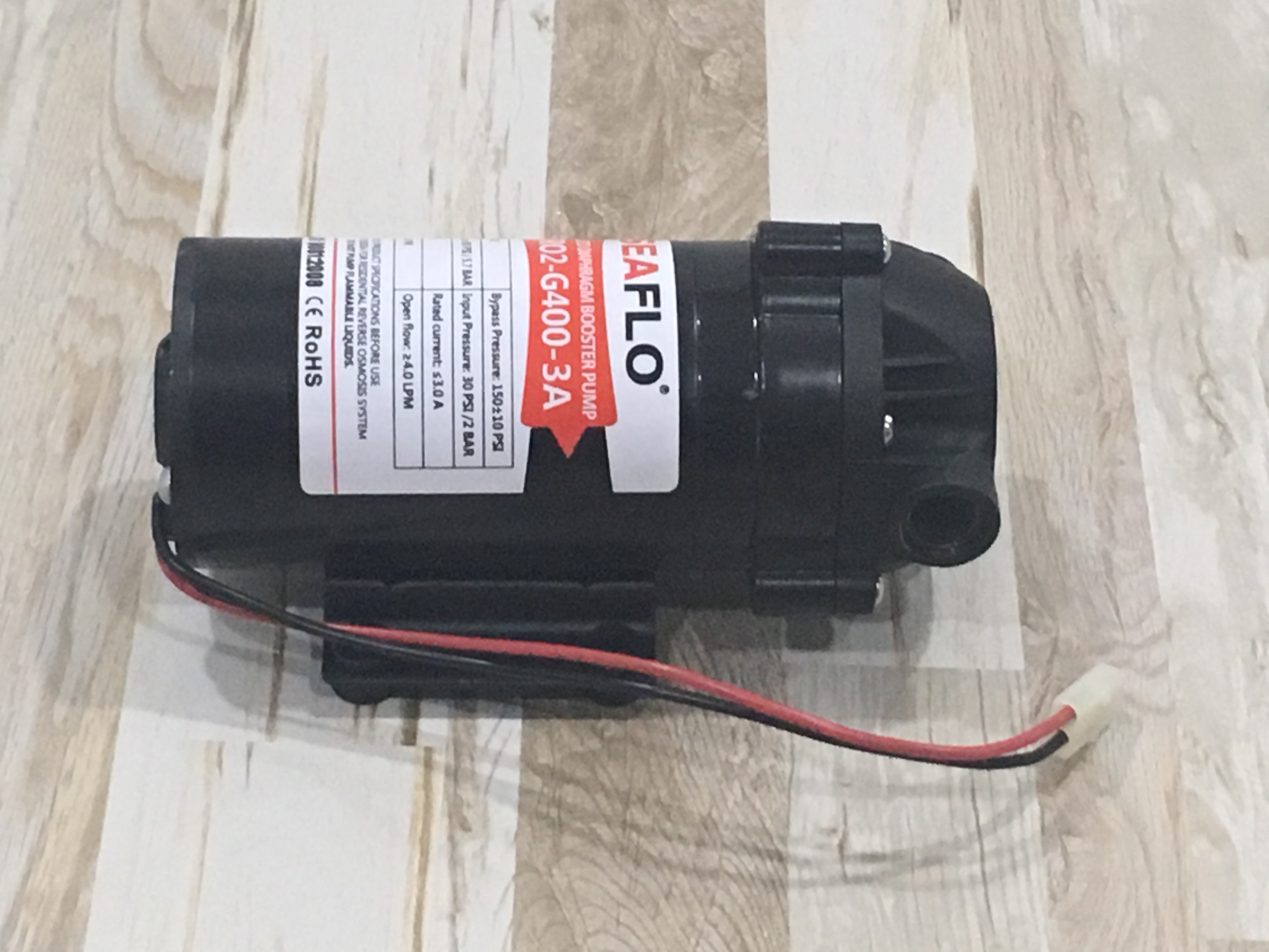 ปั๊มน้ำ ปั๊มอัดเมมเบรน เครื่องกรองน้ำ เครื่องพ่นหมอก SEAFLO RO Pump DC24V 150PSI 400G ( 10 บาร์ )