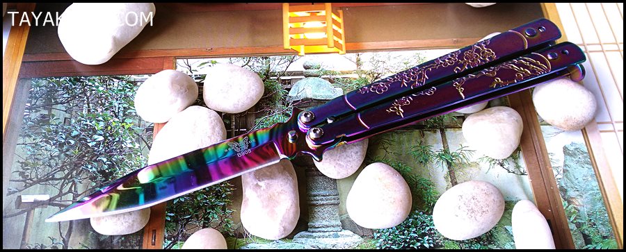 มีดควง เรนโบว์ซากุระบาลิซอง Rainbow Sakura Balisong Knife TKBS-SK55