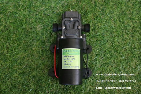 ปั๊มน้ำ DC24V Green-03 แรงดัน 8 บาร์ แบบเกลียวนอก 1/2" ( Pressure switch )