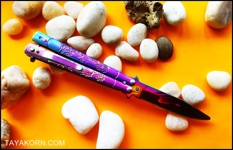 มีดซ้อมควง เรนโบว์ฟิชบาลิซอง Rainbow Fish Balisong Trainer Knife TKBS-RF8TR
