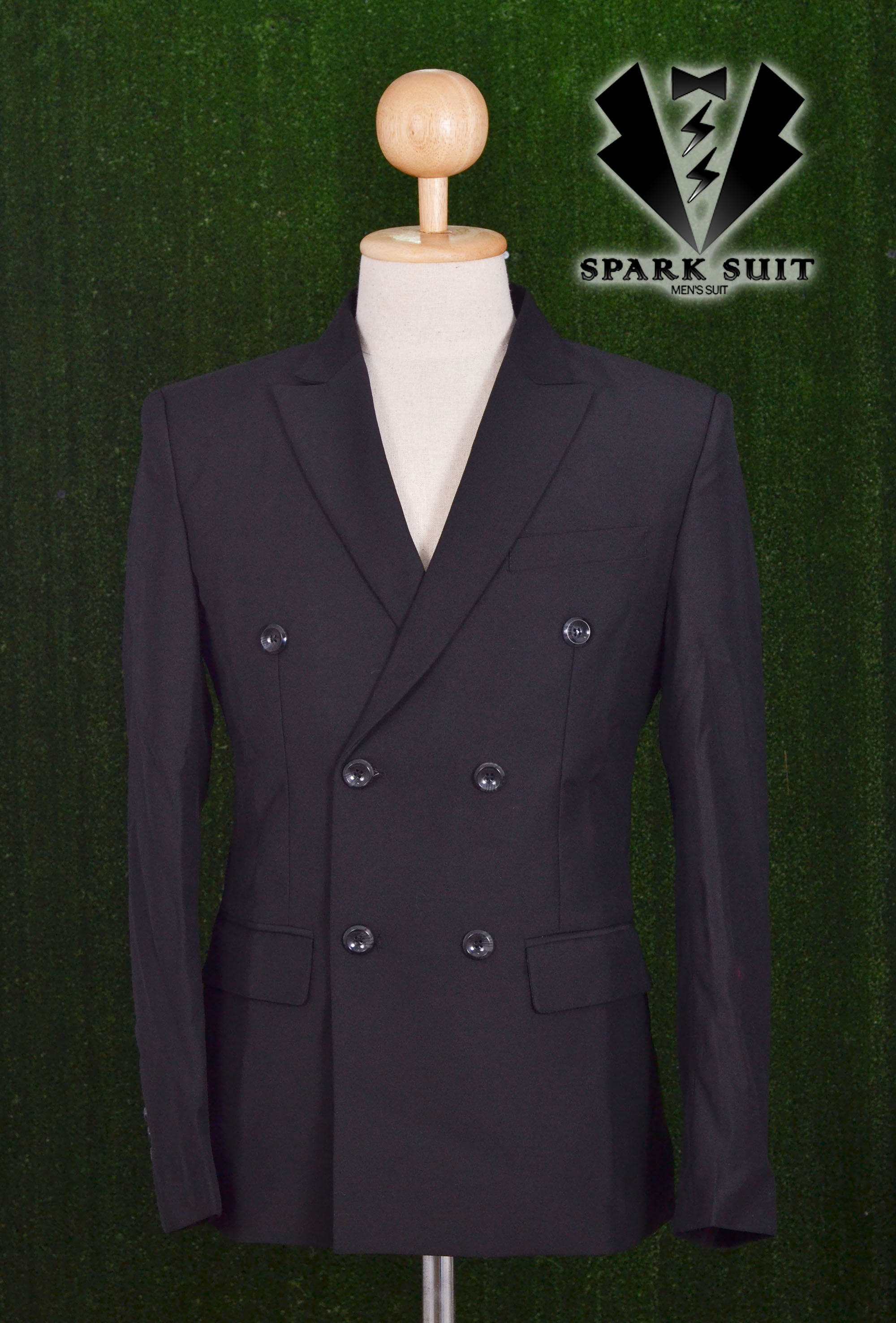 สูท,ชุดสูทเจ้าบ่าว,สูทผู้ชาย สีดำ กระดุม 6 เม็ด พร้อมส่ง S,M,L,XL,2XL