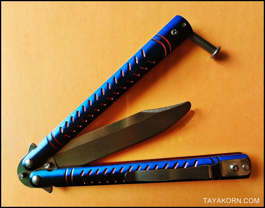 มีดซ้อมควง บาลีซองบลูมิชิลิน Blue Mishilin Balisong Trainer TKBS-BTZ1TR