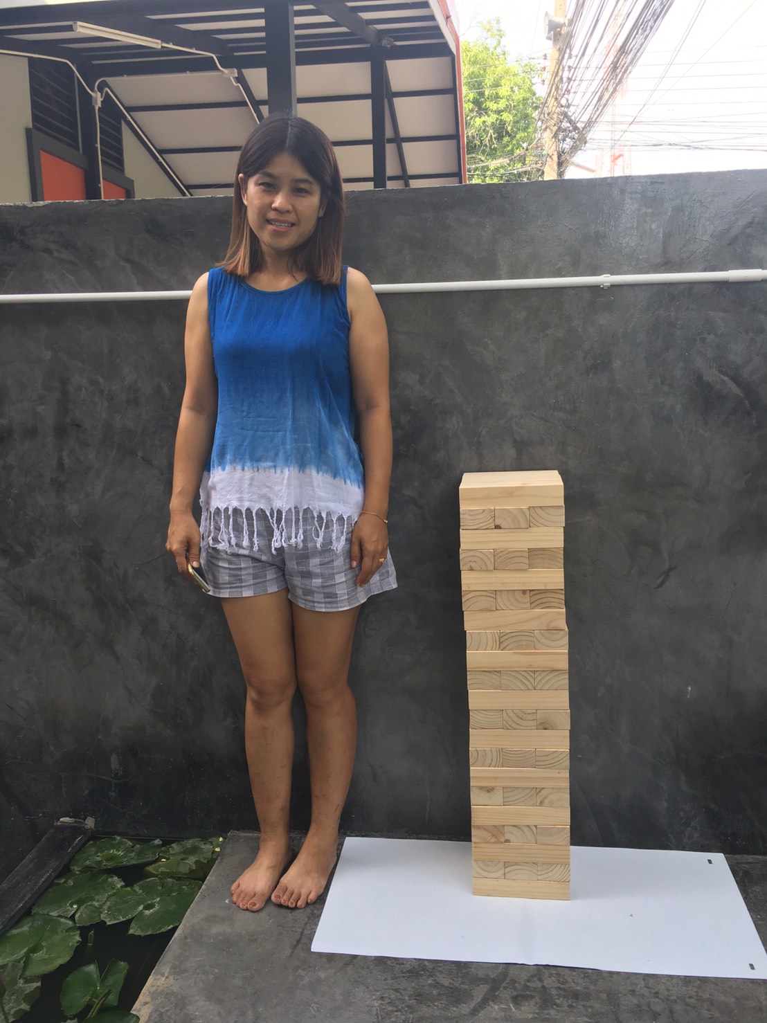 Stack Wooden Tower size 72 cm. ไม้สน (ตึกถล่ม ขนาดใหญ่พิเศษ สูง 72 ซม.)